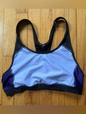 JL Racing XL Sporty Women's Black & Purple Racerback Sports Bra